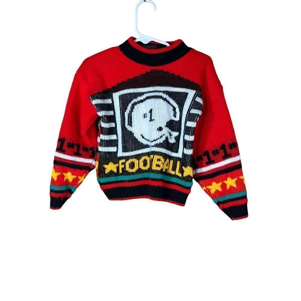 Vintage Electric Kids Football Sweater Size 3T‎
